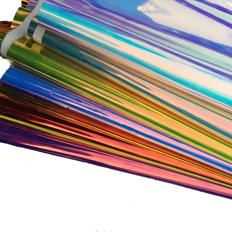 2019 fashion garment material holographic laser rainbow soft synthetic PU leather