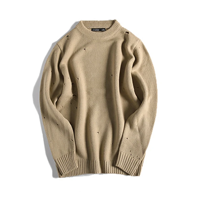 Hole heavy sweaters fashionable sweater for men
