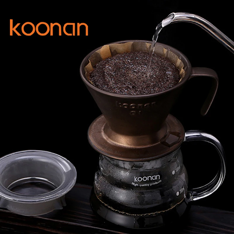 
V01Filter dripper1-2cup Koonan pour the coffee dripper reusable filter cone kiln ceramic coffee dripper 