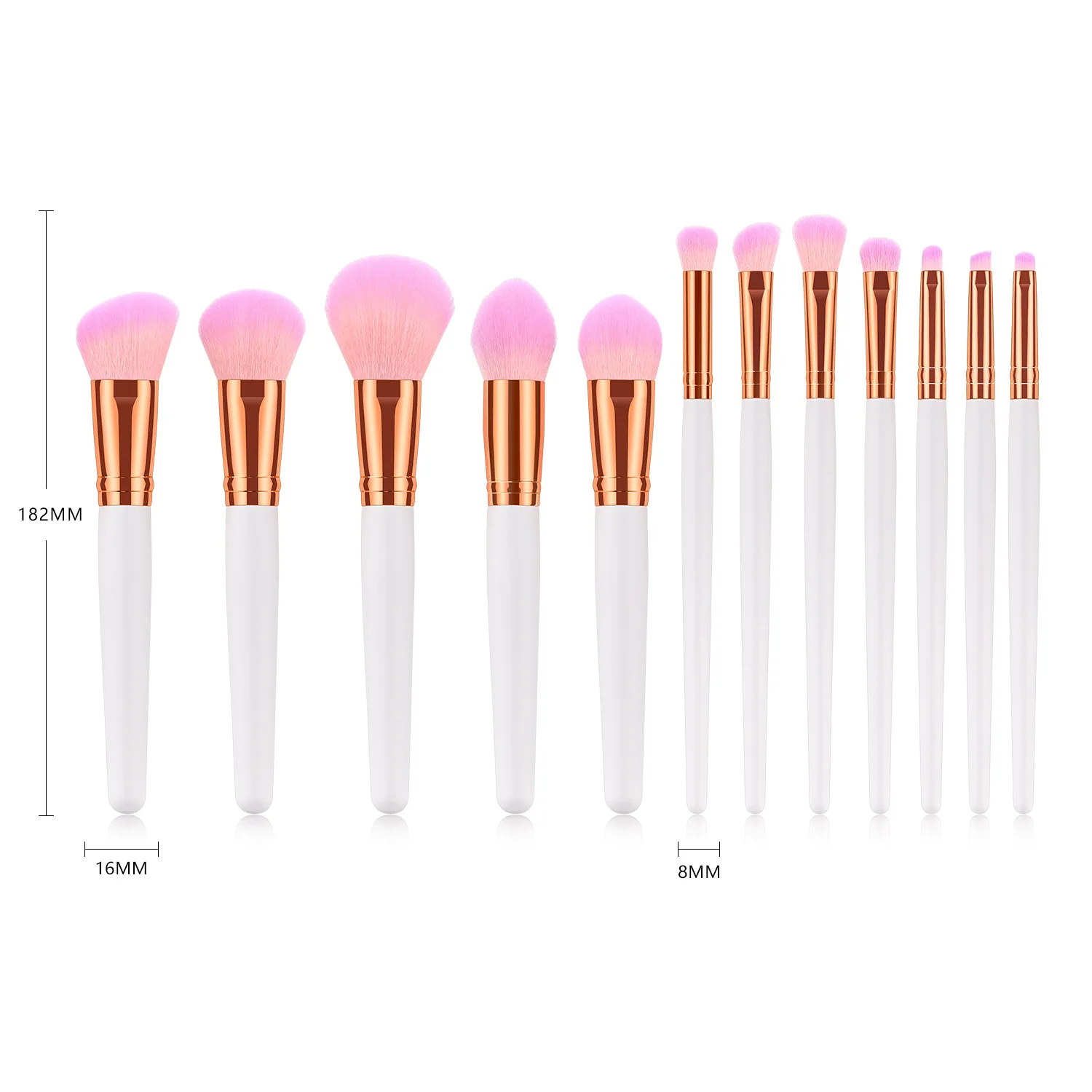12pcs Luxury white handle Cosmetic Brushes Set makeup brush set With Private Logo with free sample