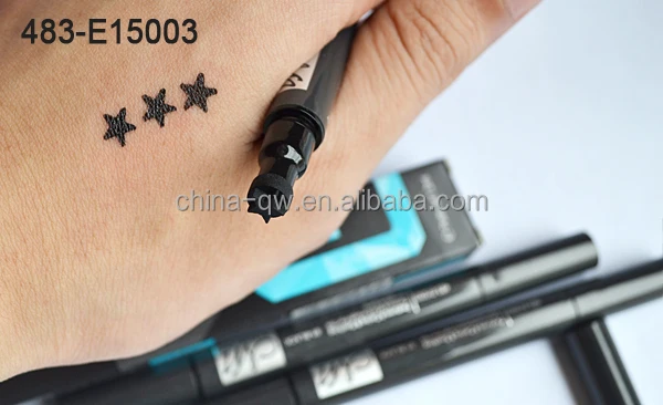 Menow E15003 Makeup Waterproof Liquid Eyeliner with Star Stamp Magic Long Lasting Liquid Eyeliner Black Liquid Common Makeup