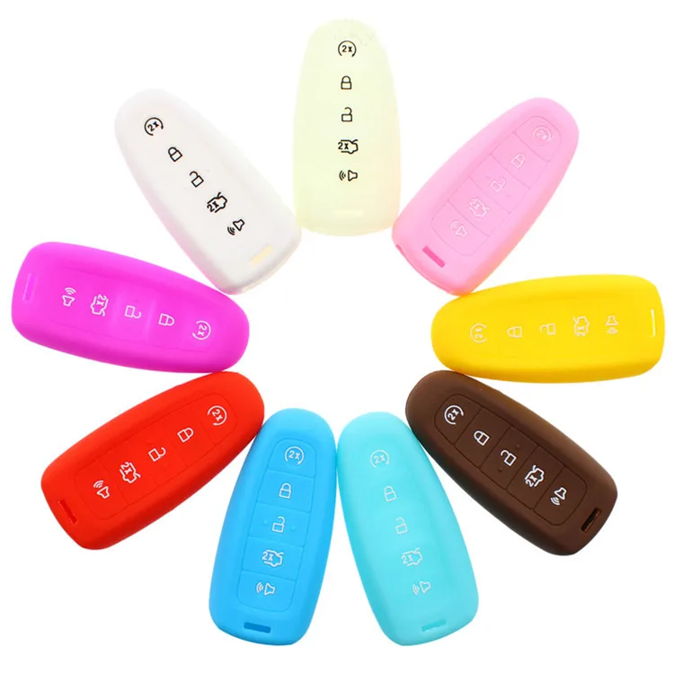 Silicone Remote Key Shell Jacket Car Key Covers For Ford Focus 5 Buttons