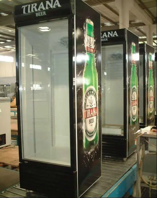 wholesale custom commercial display cake refrigerator showcase drink cooler 430L beer fridge double glass door
