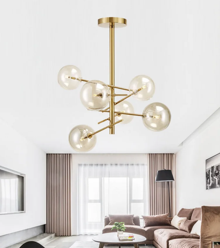 Nordic creativity Simple Personality Iron Art Decor Restaurant Chandelier Pendant Light Hanging G4 LED Lamp