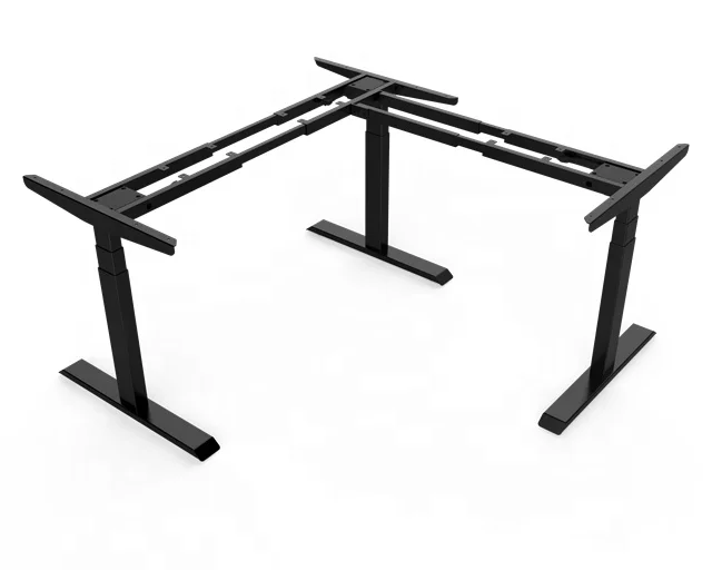 Factory Wholesale Price Office Furniture L Shape Electric Height Adjustable Stand Up Computer Desk