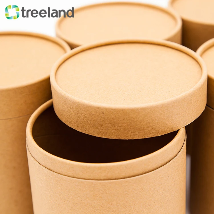 Kraft Paper Box Packaging Round Shape Cylinder Cardboard Can