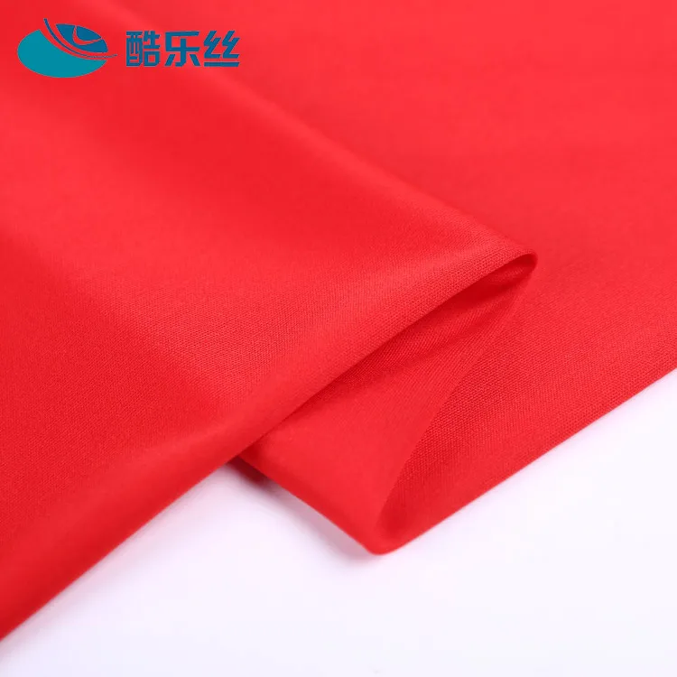 
high quality useful cheap red single jersey knitted polyester fabric stocklot 