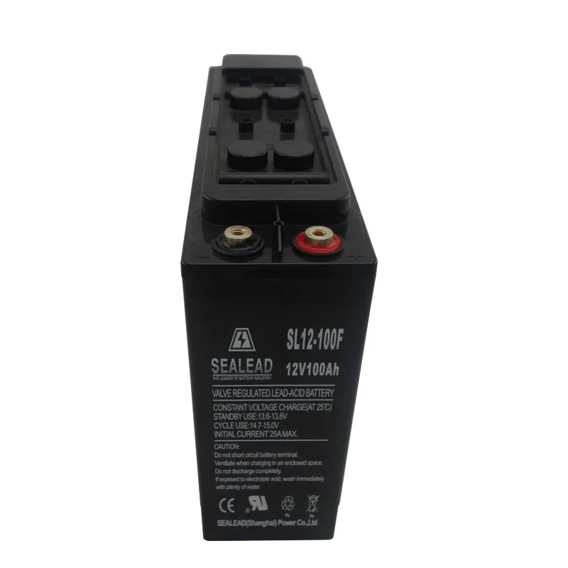 China manufacturer supplier 12v 100ah slim type rechargeable sealed lead acid battery for UPS