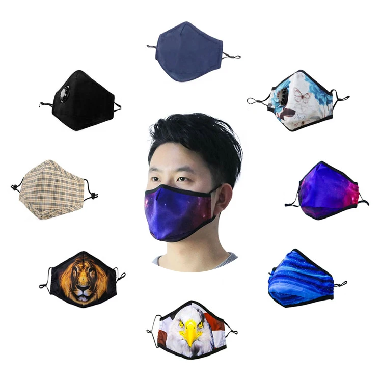 custom logo adjustable anti pollution hygien mask cotton gauze protective dust face mask