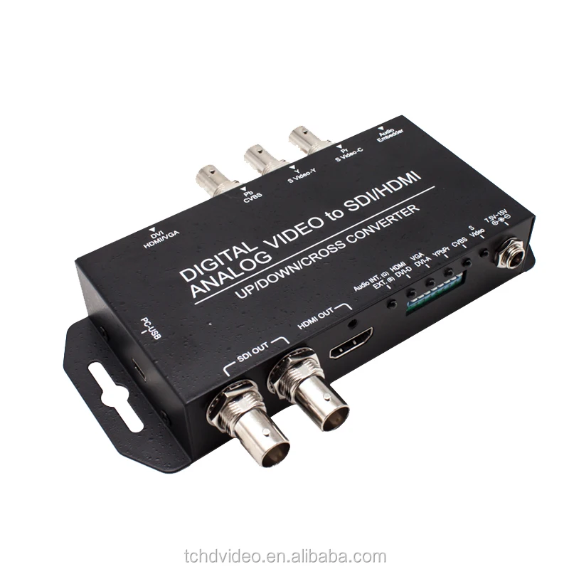 multi format digital to analog  DVI VGA Composite Component signal  to SDI HDMI scaling video converter