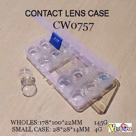 Многофункциональный полипропиленовый ящик для хранения CW0757 с 14 шт. небольшими футлярами для контактных линз