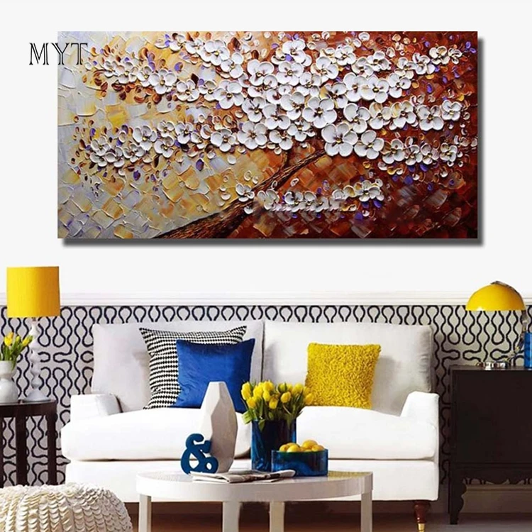 100% Handpainted Peony 3d Flower Oil Painting On Canvas Wall Art Pictures