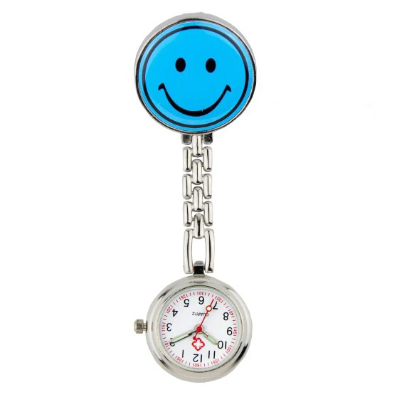 
New Smile Portable Nurse Watch with Safety Brooch Pin Hanging Pocket Nurse Fob Watch Relog Luminous Hands Glow in Dark 