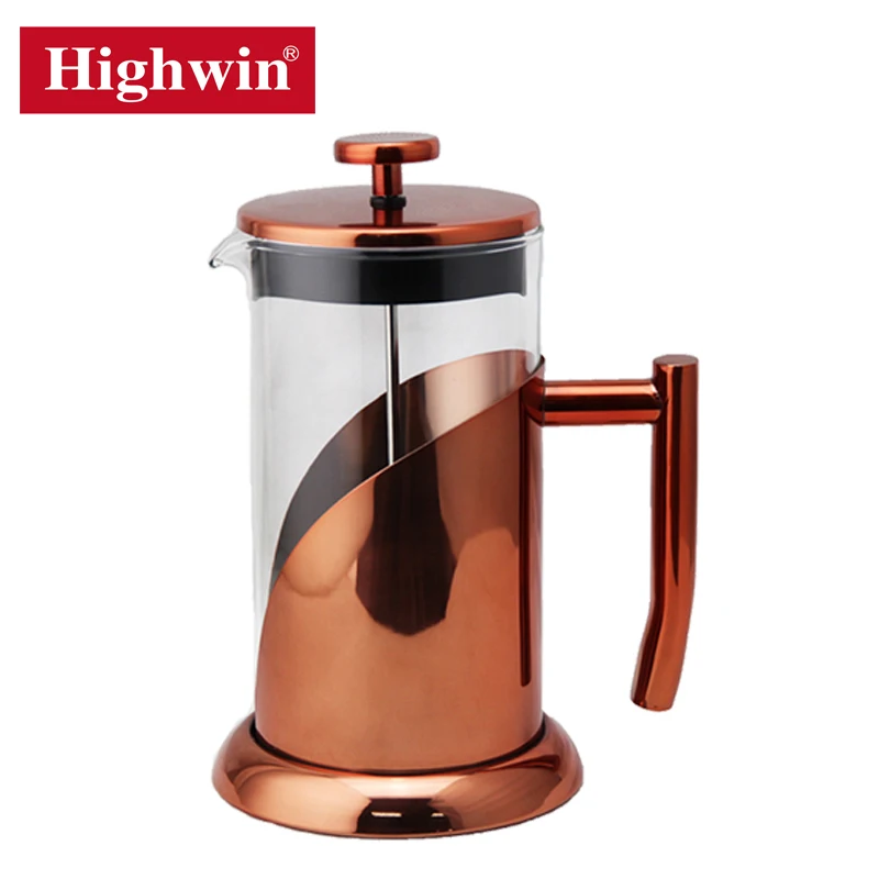 Stainless Steel Coffee Plunger Borosilicate Glass French Press Coffee Maker
