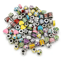 Wholesale European Style Multi Color Enamel Metal Spacer Beads DPC0023