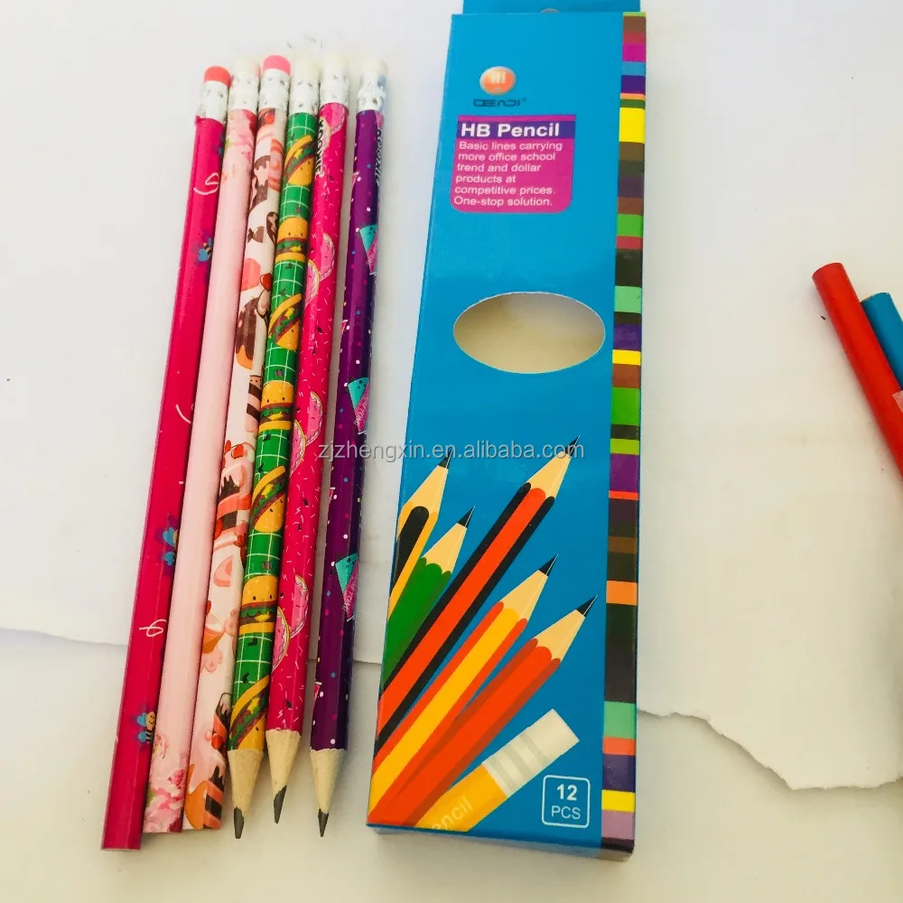 wooden HB pencil with erser blister  office school stationery gift  set pencil set