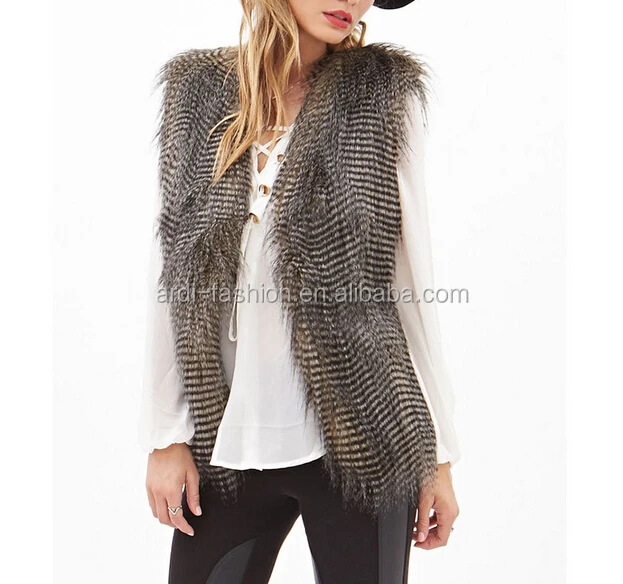 top quality warm winter natural fur vest ladies faux ostrich fur vest