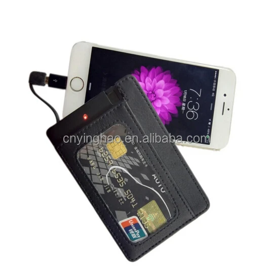 2016 new wallet power bank ultra thin wallet with 2500mAh power bank