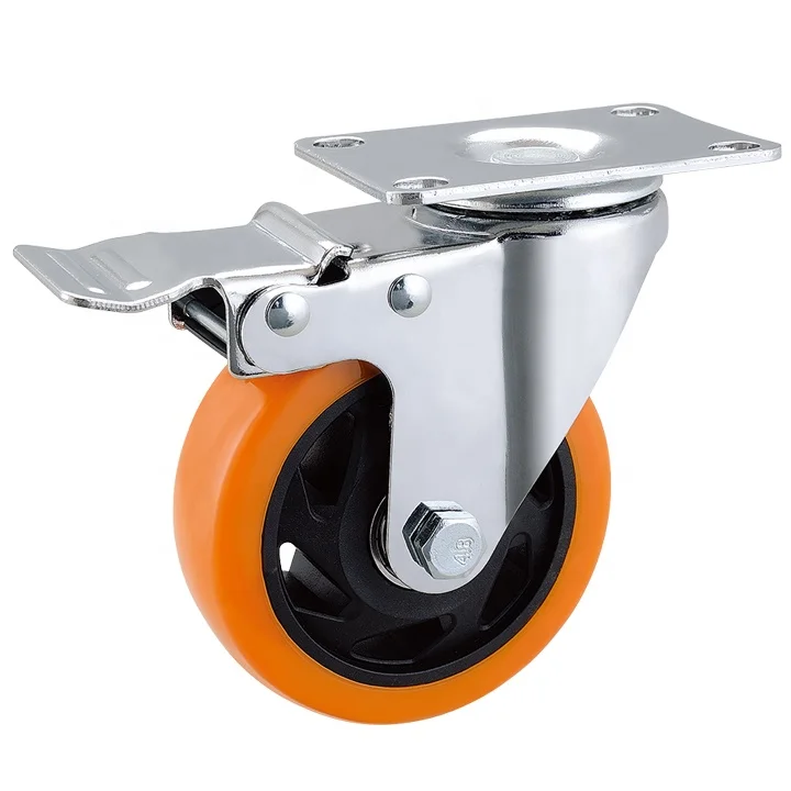 Верхняя пластина двойной шариковый подшипник 100 кг 100 мм 4 дюйма ПВХ для шарнирного ролика оранжевый