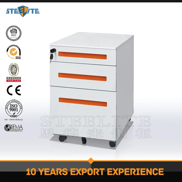 
Office Under Desk Cupboard Cabinet Stationary 3 Drawer Organiser Tidy Wheels Key 