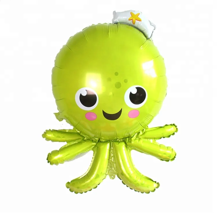 Helium under the sea animal cartoon balloon cute ocean fish octopus shape foil balloon for party decoration