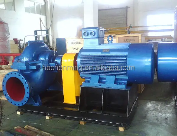 Double Suction Large Capacity Split Case Pump With Electric Motor For Waterworks