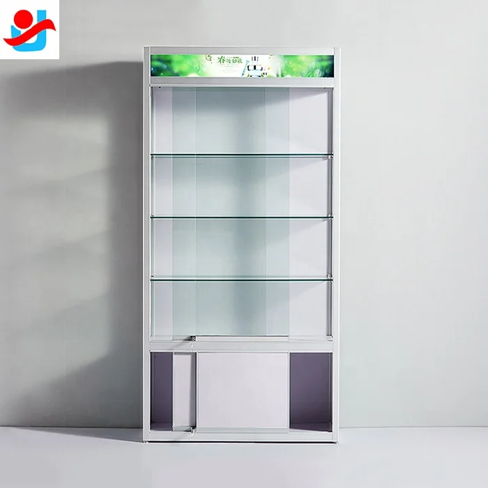 Wall display cabinets for collectibles/boutique store fixtures glass shelves/salon retail display case