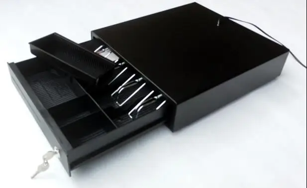 JEPOD JP-001 POS System 5 grids 3sections 4 coin Metal Cash Register cash drawer with hidden cable slot