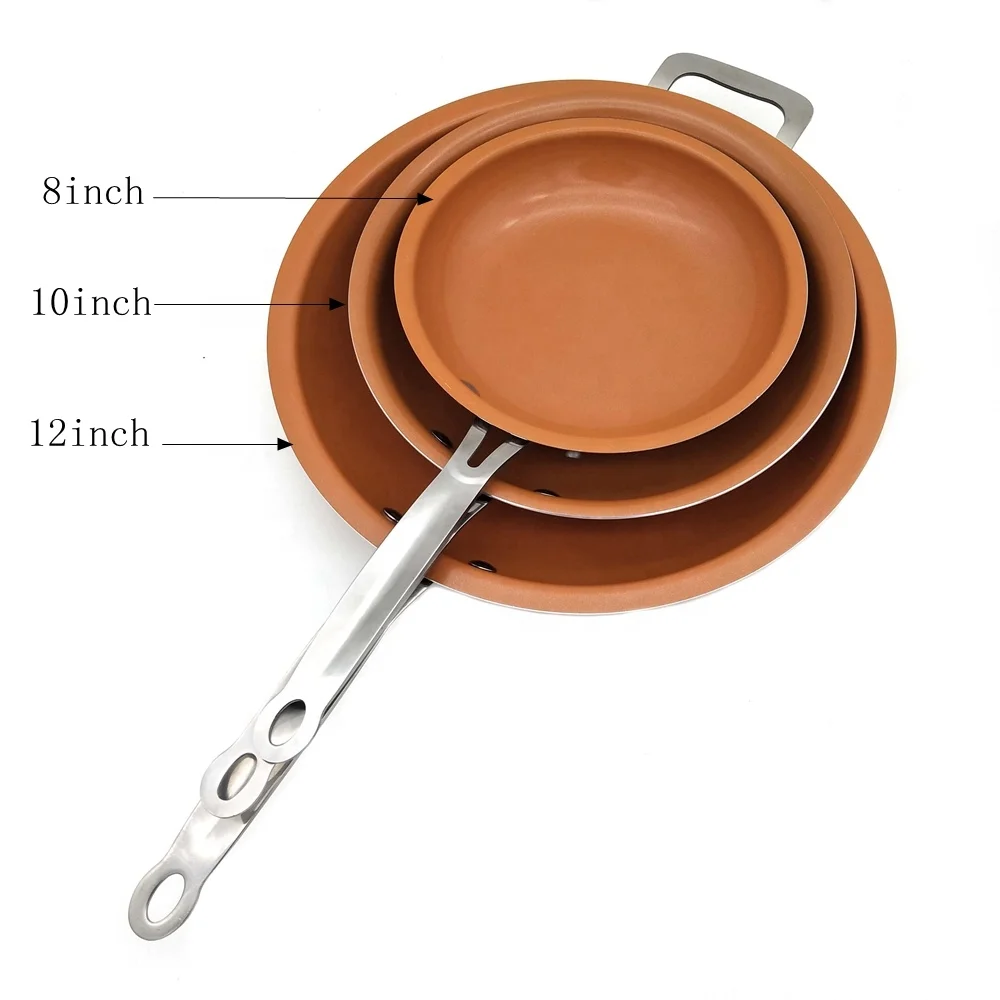 Sweettreats Aluminium Fry Pan Non Stick Copper with Ceramic 8 Inches Oven Non-stick Frying Pans & Skillets Aluminum Alloy 20cm