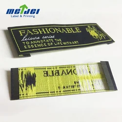 Custom logo black satin silk clothing care woven dress label