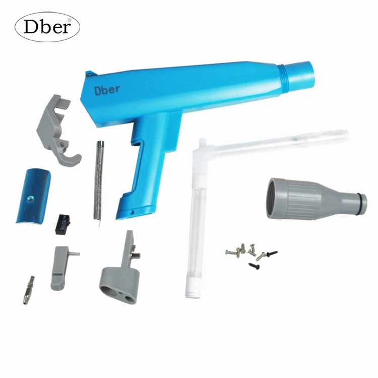 Convenient whole set manual powder coating gun with controller and hopper and trolley
