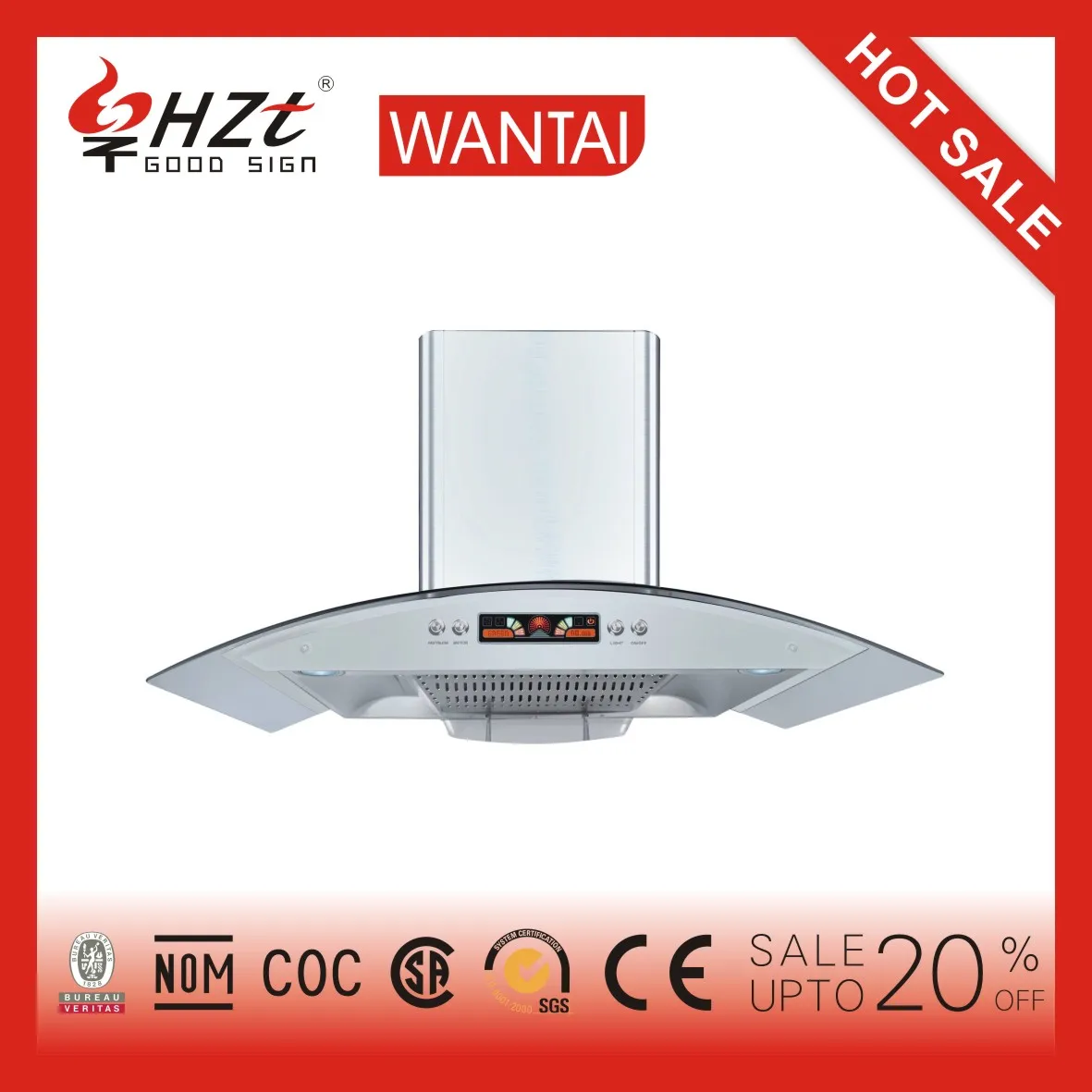 Motor Kitchen Cooker Hood Hot Sale Best Quality Good Price Touch Control Copper Stainless Steel & Tempered Glass Household Y-H11