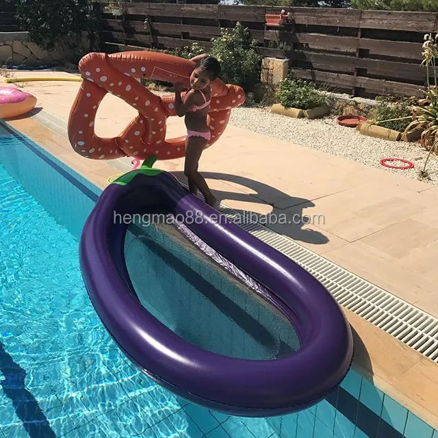 Factory directly Sale Top Quality 270 cm Inflatable eggplant pool float