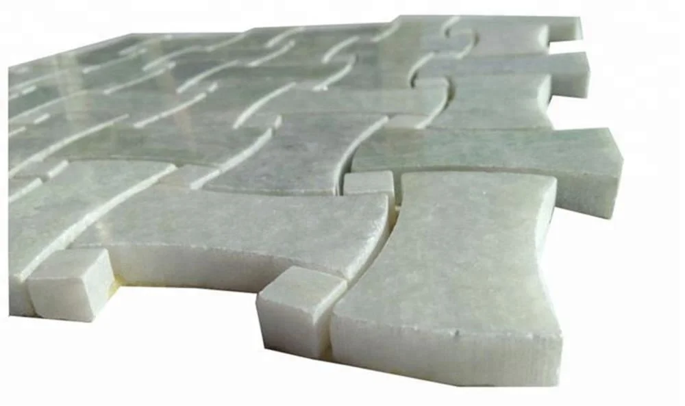 
The Best water jet marble mosaic tile ming green and white thassos lantern Calacatta Gold 