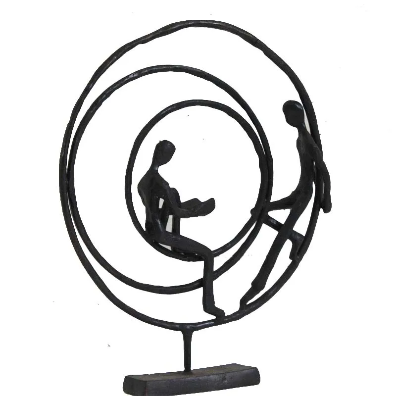 Factory handmade metal crafts figure furnishing articles for home decor