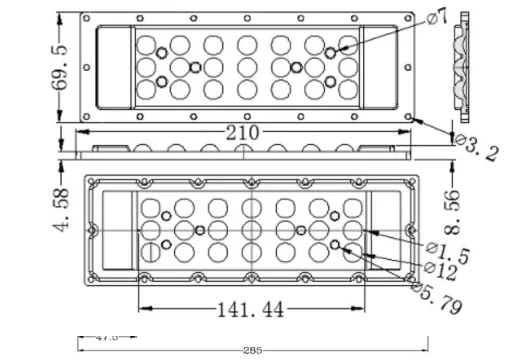 21 in 1 led 3030 optical street light lens with 60 degree