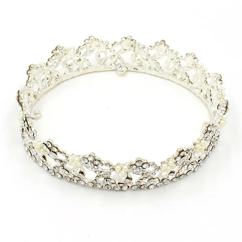 O319 Wholesale pearl crystal crowns and tiaras wedding  bride crown tiaras bridal headpiece bridal headwear
