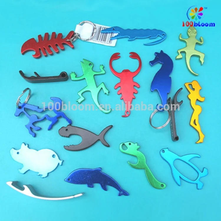 Factory wholesale 7.8cm aluminum scorpion bottle opener with keyring