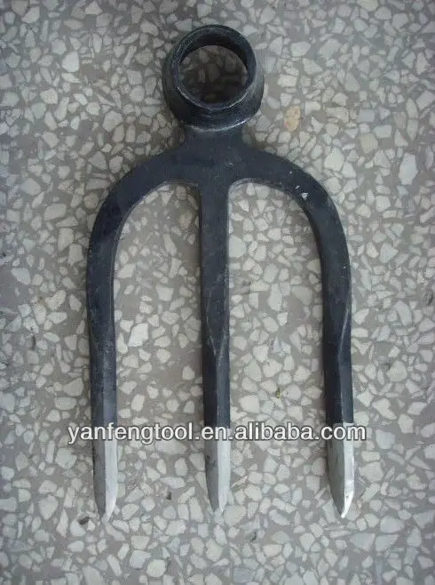 three tines garden fork hoe