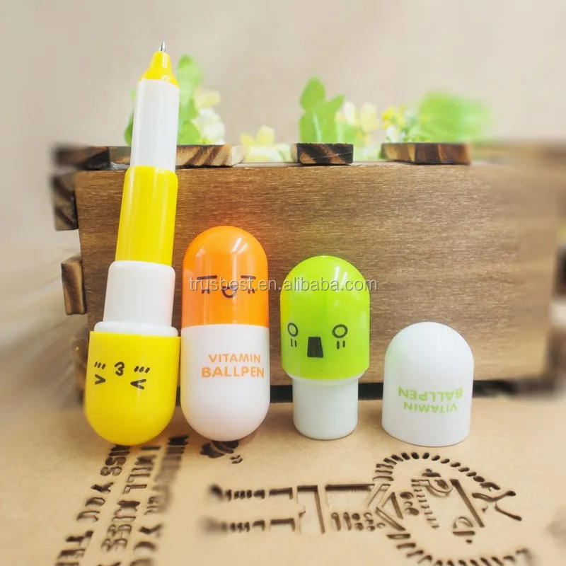 2017 mini pill pen capsule pen color plastic ball point pen with your logo for promotion