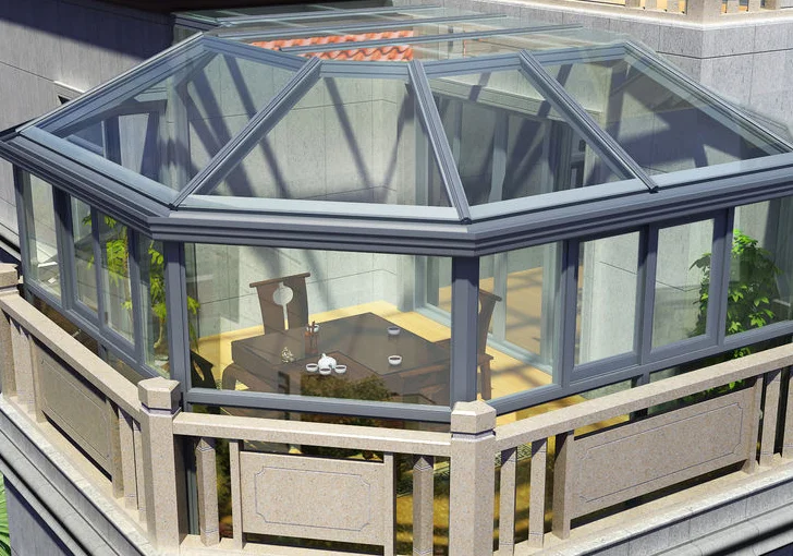 double tempered glass insulation sun room glass house for garden
