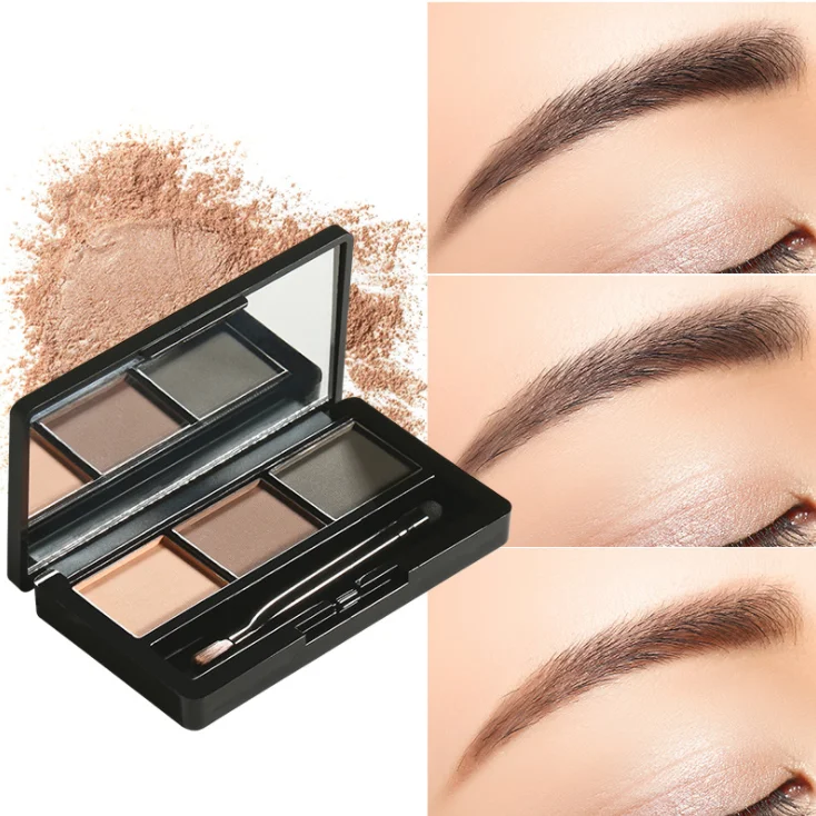 
BCC Top Selling Make Up Cosmetics 3 Color Eyebrow With Eyebrow Powder And Makeup Tool 
