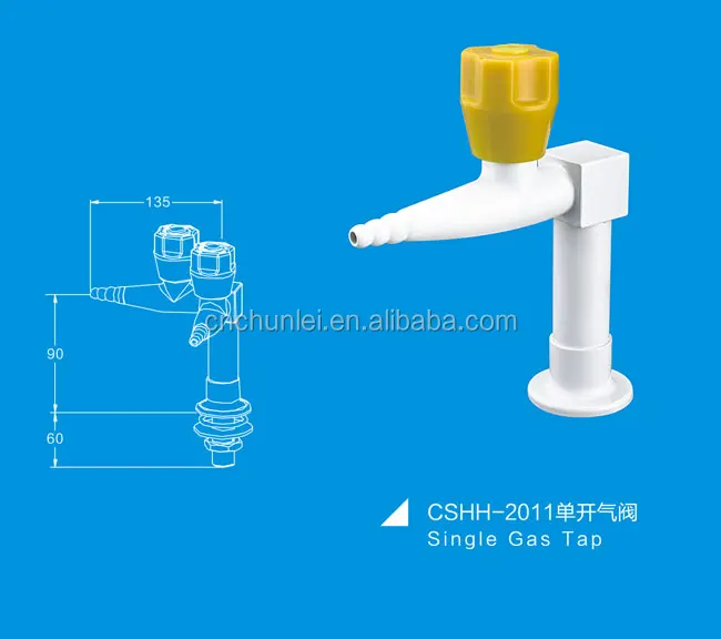 One gas outlet Lab Tap with PP handle