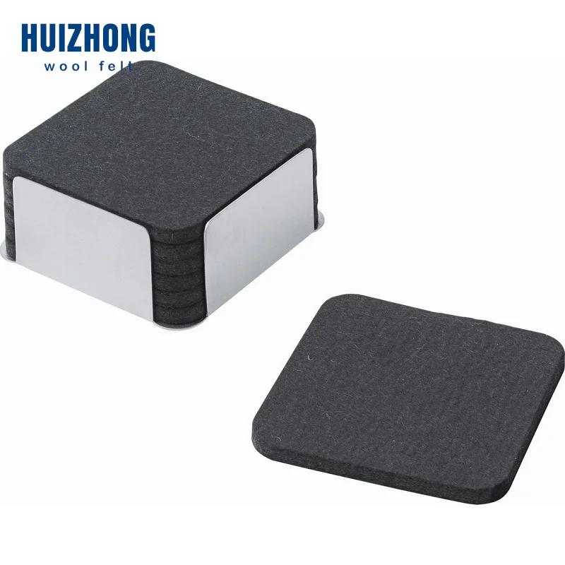 holiday kitchen decoration Customized Shape Logo Printed felt cup coaster 8pcs one set