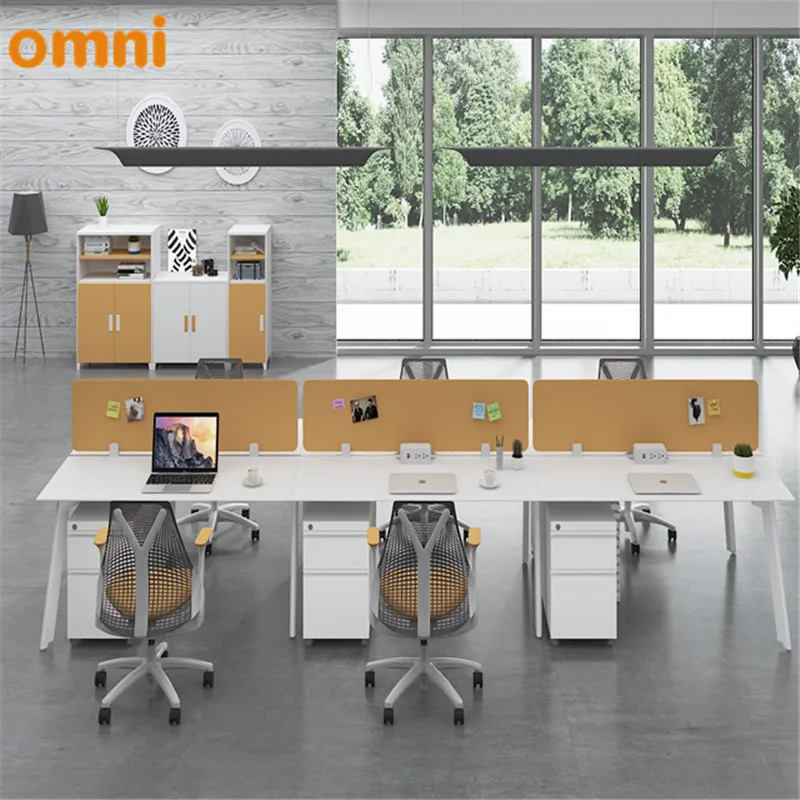 Wholesale stylish modular office furniture cluster workstation desks for 6 people
