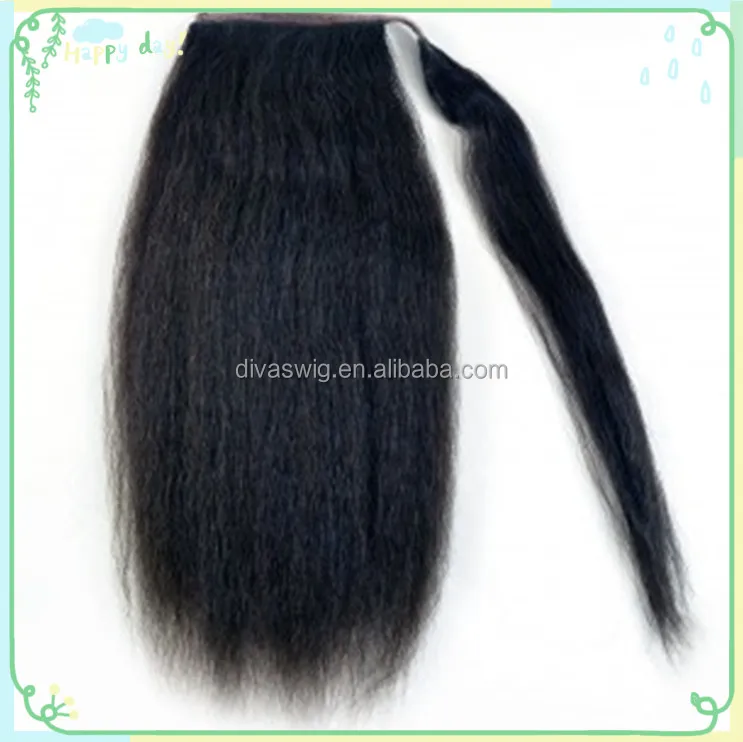 Light yaki Straight Ponytail for black women Clip in Human Hair Ponytail Extensions ponytail hairpiece Hot sell