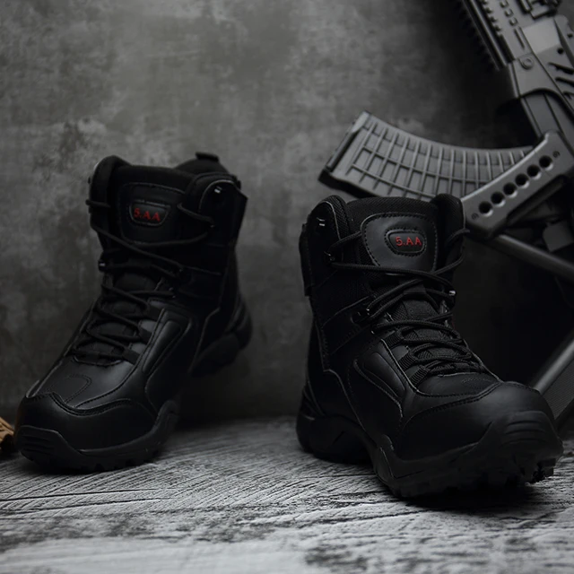 
New Ankle-high Tactical Boots Combat Boots Military Desert Hiking Boots Army Work Walking Casual Shoes for Men 