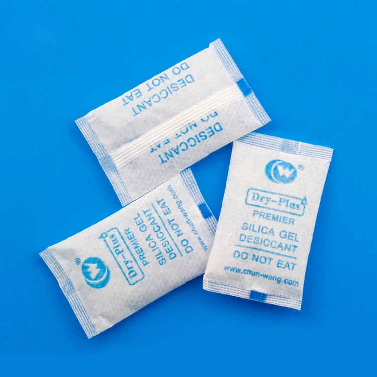 Food grade moisture absorbing silica gel desiccant packages for humidity control