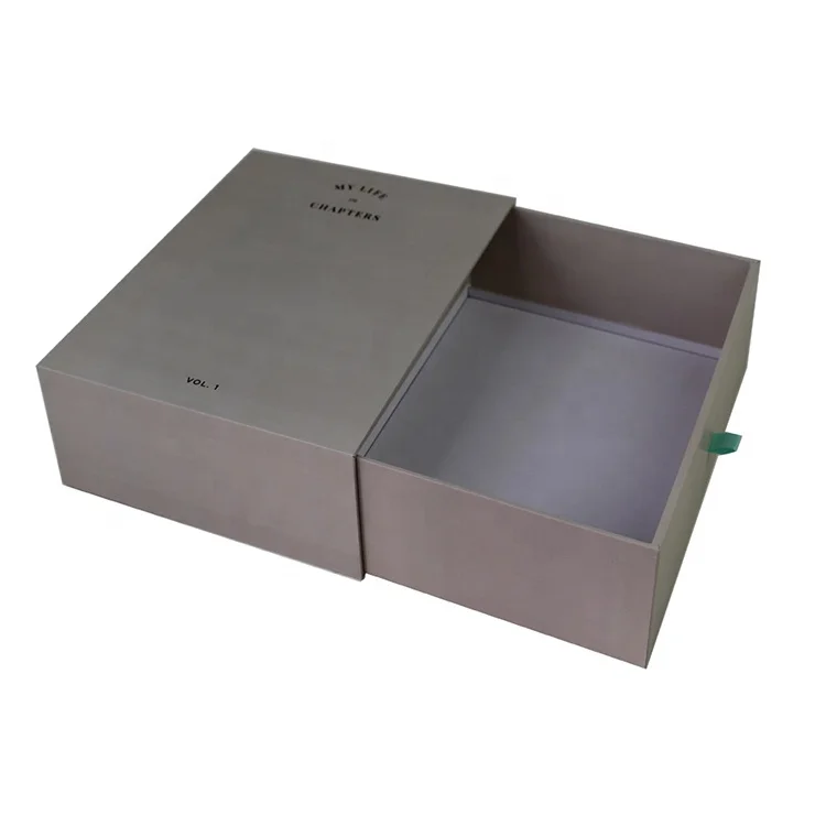 Decorative cardboard paper packaging sliding storage box book gift box
