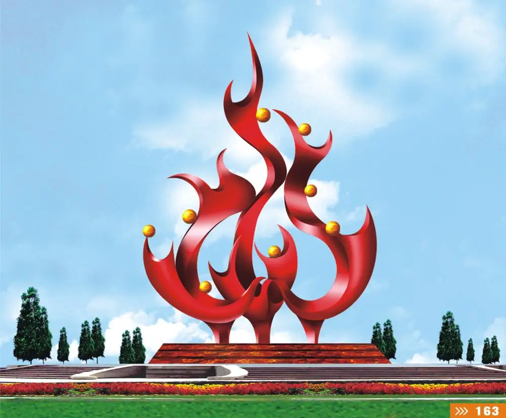 
 Известная Современная наружная абстрактная скульптура пламени из нержавеющей стали для продажи  